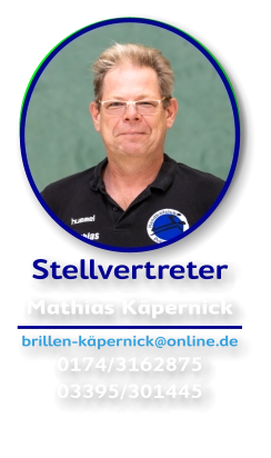 Stellvertreter Mathias Käpernick brillen-käpernick@online.de 0174/3162875 03395/301445